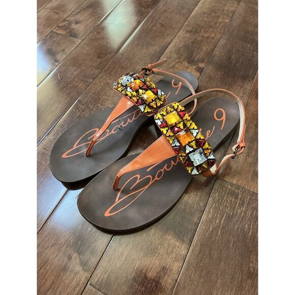 Boutique 9 Women's Embellished Thong Sandals Orange Size 8 - Picture 6 of 10